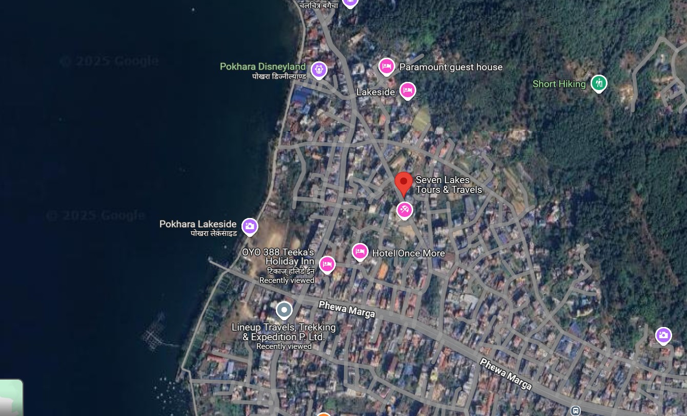 Map to Seven Lakes Tours & Travel